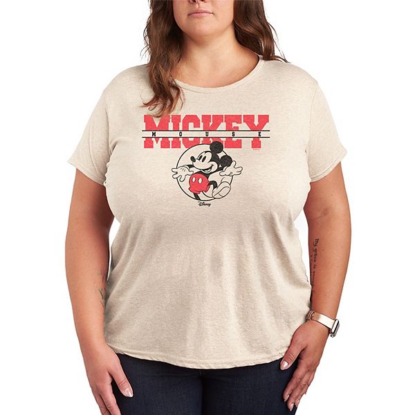 

Футболка с принтом Mickey Mouse Collegiate Plus size Disney, Beige