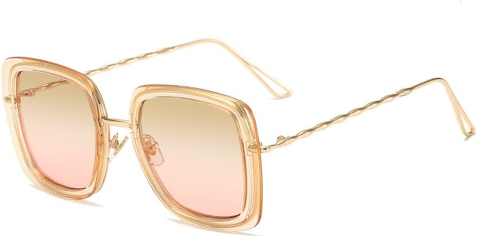 

Большие солнцезащитные очки для женщин и мужчин, прозрачные металлические солнцезащитные очки, ретро-очки для женщин и мужчин, защита от ультрафиолета UV400 generic, Champagne