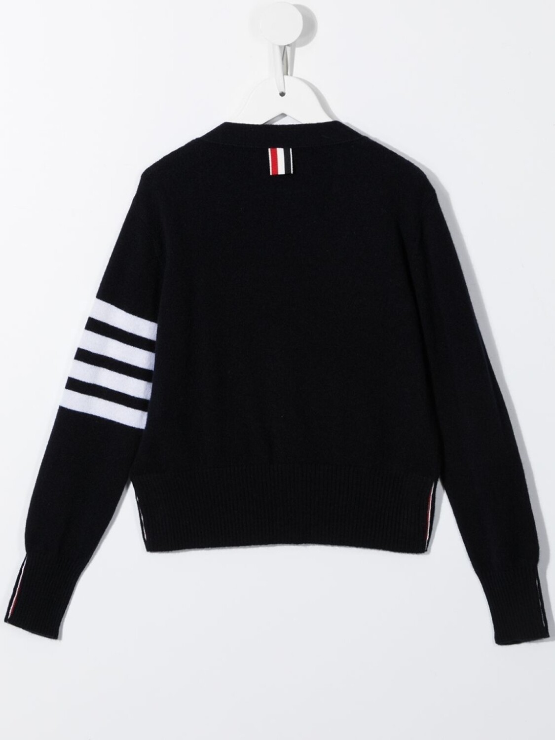 Thom Browne кардиган с V-образным вырезом и полосками 4-Bar, синий — фото 2