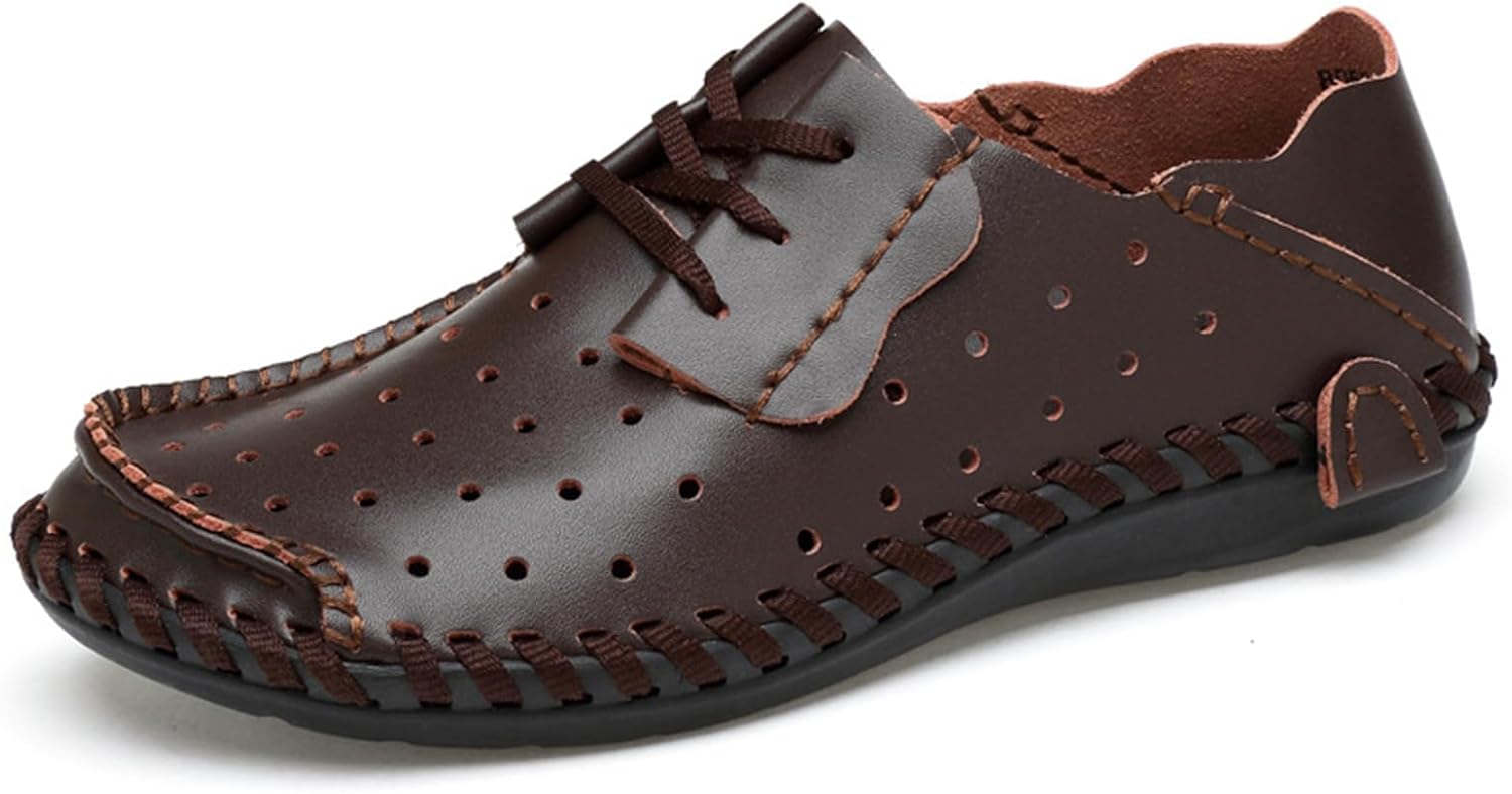 

Классические мужские повседневные кожаные туфли, мягкие слипоны, удобные дышащие мужские туфли для вождения и прогулок Abborora, темно-коричневый