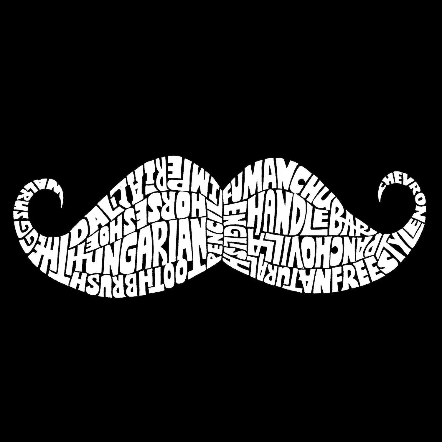 

Усы — мужская футболка с рисунком Word Art LA Pop Art, серый