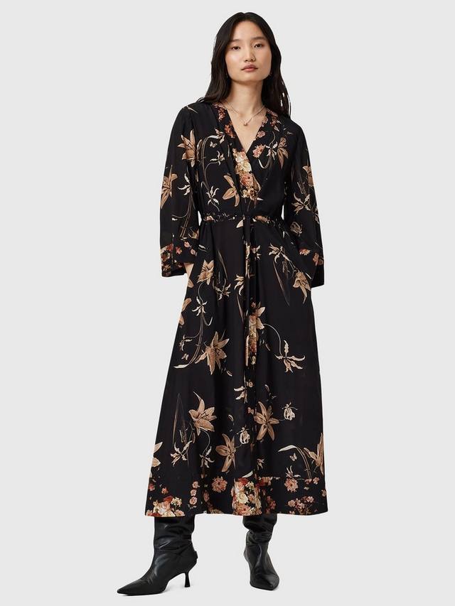 

Диана цветочное платье макси с v-образным вырезом AllSaints, Brown/Multi