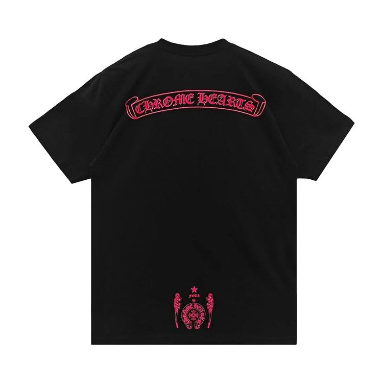 Футболка Chrome Hearts Foti Logo Short-Sleeve T-Shirt, Black/Pink — фото 2