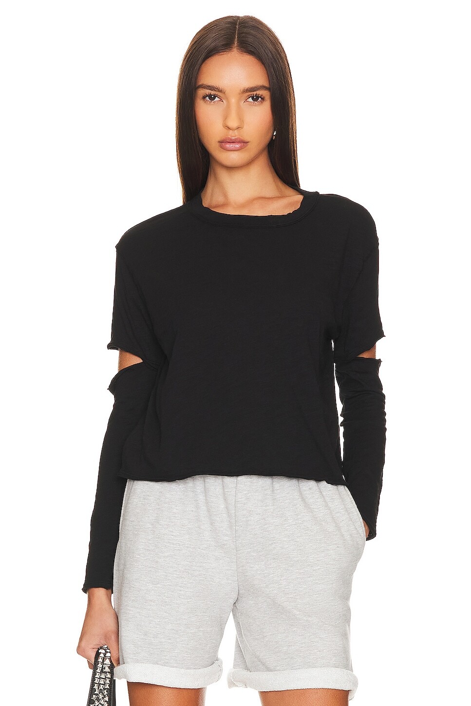 

Топ Bobi Elbow Cut Long Sleeve, черный