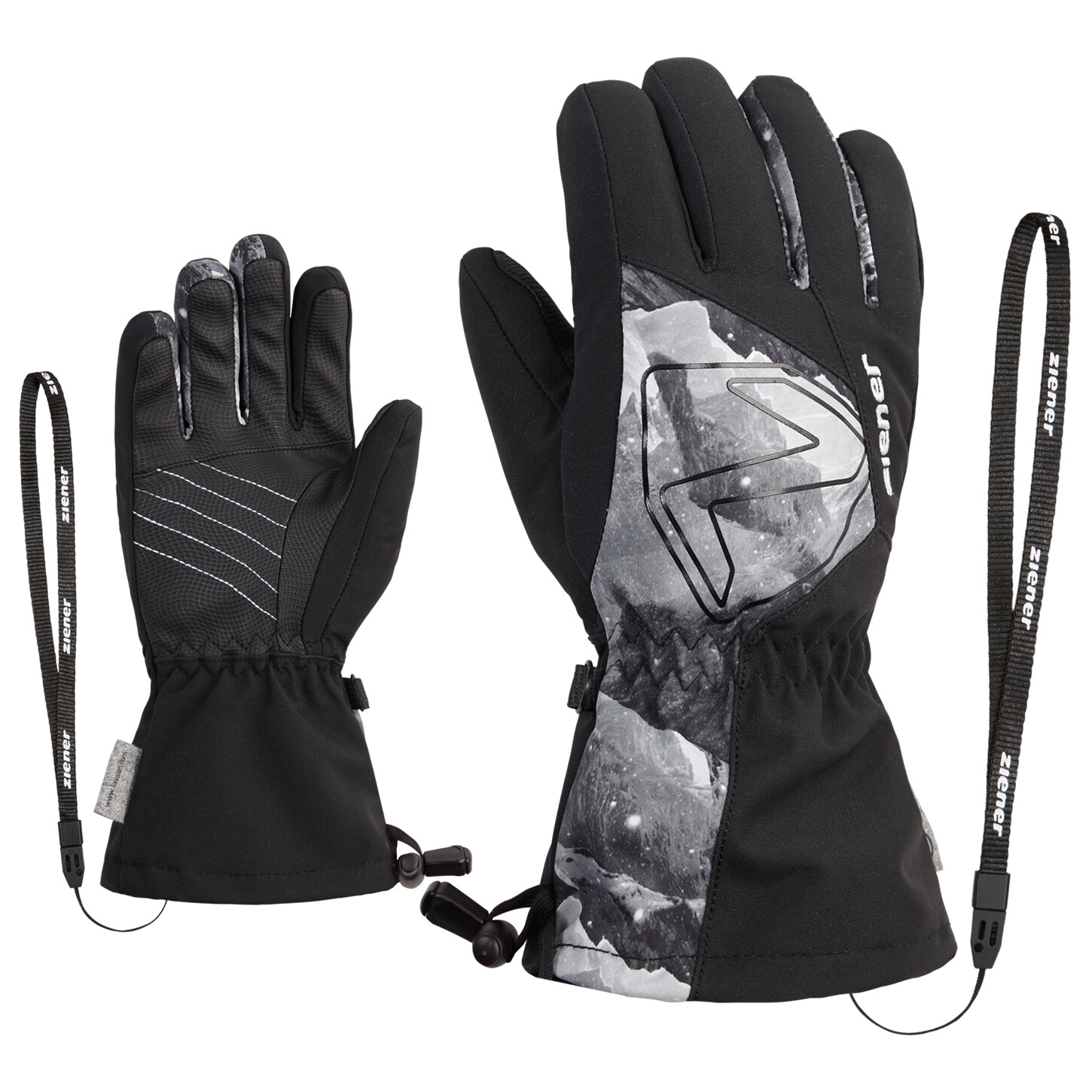 

Перчатки Ziener Laval AS AW, цвет Black/Grey Mountain Print