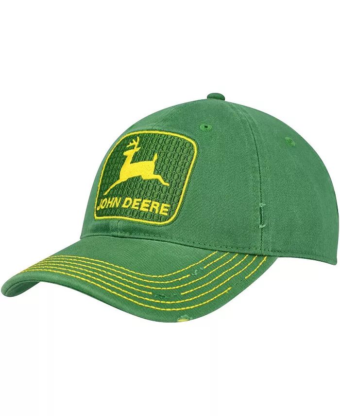 

Мужская зеленая классическая винтажная твиловая кепка John Deere, регулируемая Top of the World