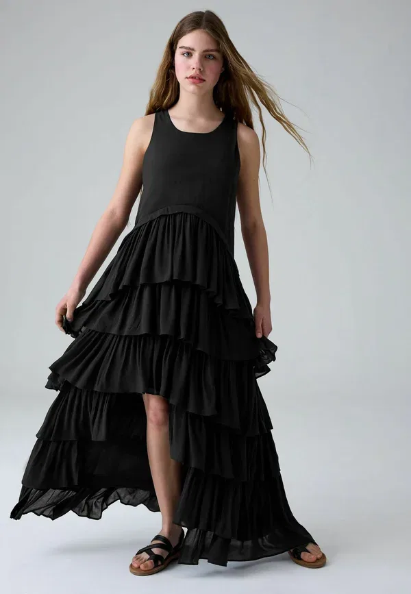 Платье макси Regular fit, Smallsaints, cavarly tiered ruffle maxi dress, черный