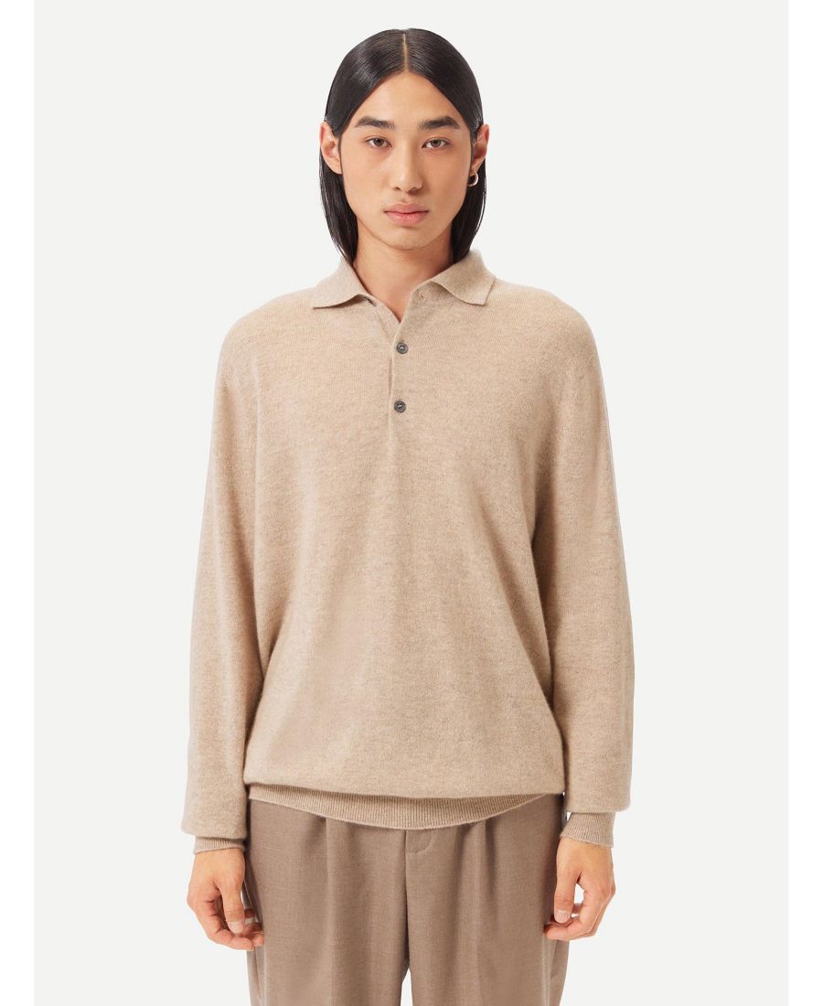 

Мужской свитер с воротником-поло Gobi Cashmere, Neutral-navajo