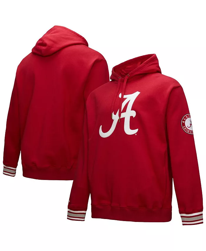 

Мужской красный флисовый худи с цепным стежком Alabama Crimson Tide Mitchell & Ness