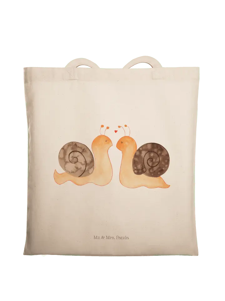 

Сумка для переноски Mr & Mrs Panda Schnecken Liebe ohne Spruch, кремовый