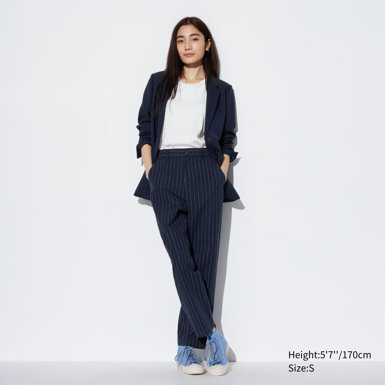 

Брюки UNIQLO из льна и хлопка, темно-синий