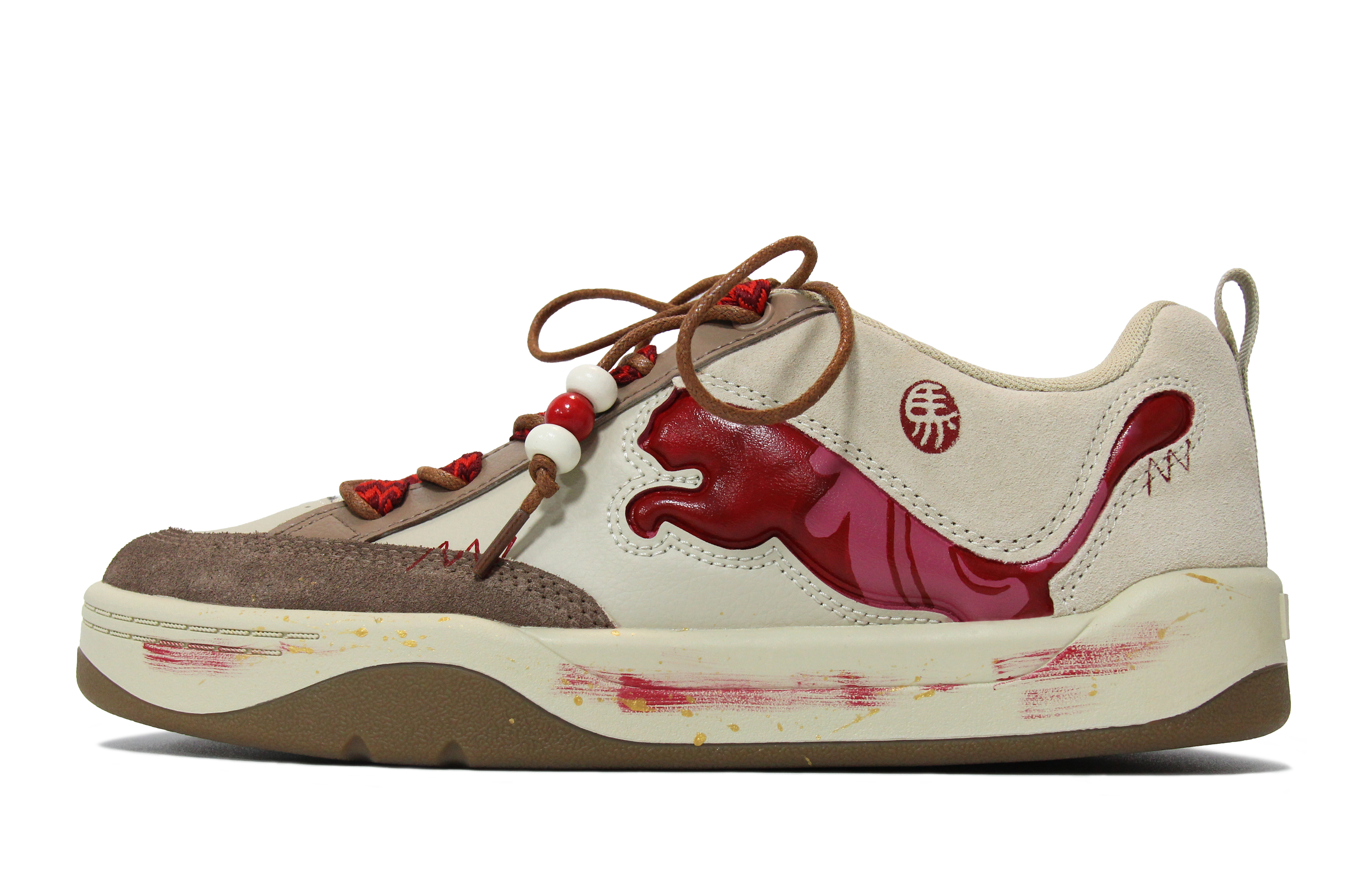 

PUMA Park Lifestyle Walking Planet, кроссовки для скейтбординга унисекс низкие из красной золотой сплит-коровьей кожи и искусственной кожи