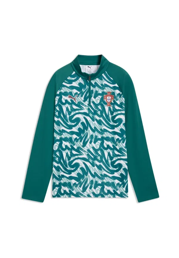 Толстовка для разминки Portugal National Team Wear Puma, зелено-рубиновый шиммер