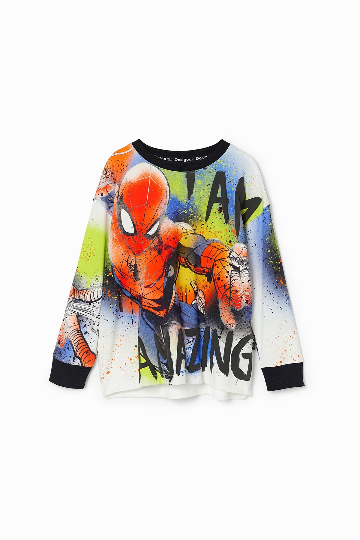 Длинная футболка с принтом Человека-паука (100-150 см) Desigual, White/1000 — фото 3