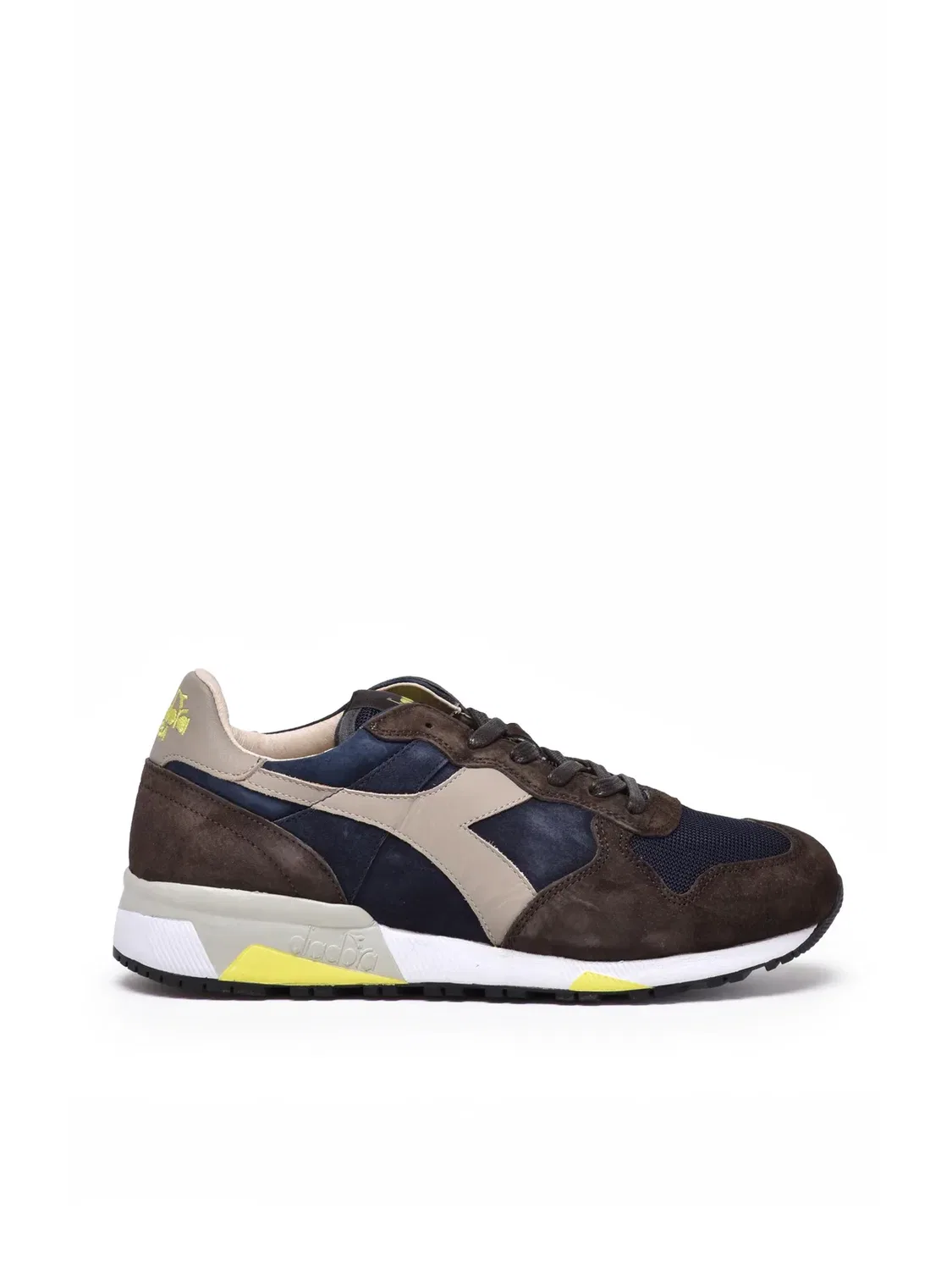 DIADORA HERITAGE Коричнево-синие кожаные кроссовки из полиэстера и замши