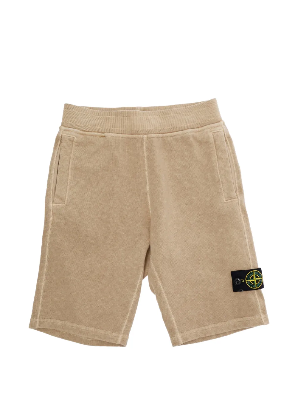 

Шорты с нашивкой-логотипом Stone Island Junior, бежевый