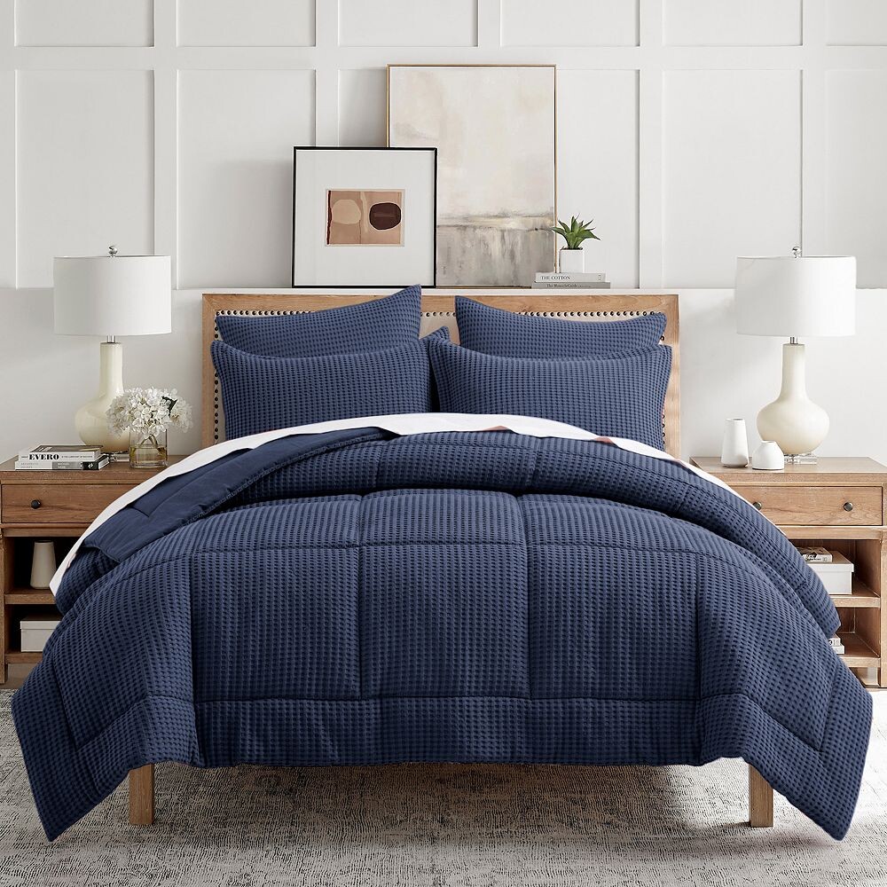 

Набор вафельных одеял Levtex Home Mills с накладками, синий