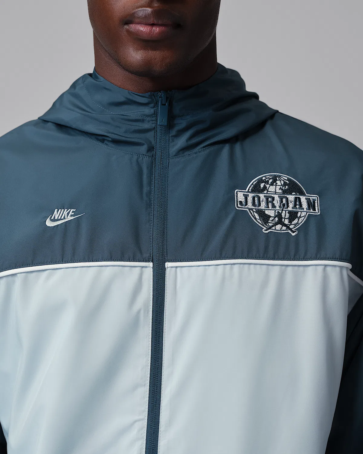 Мужская ветровка Jordan Brooklyn, Squadron Blue/Aura/White/Aura — фото 4