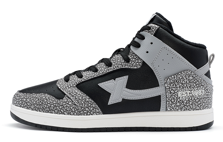 

Кроссовки для скейтбординга мужские высокие чёрные XTEP, пепельно-серый/чёрный