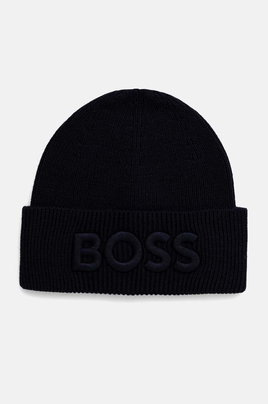 

Шерстяная шапка Boss Orange, темно-синий