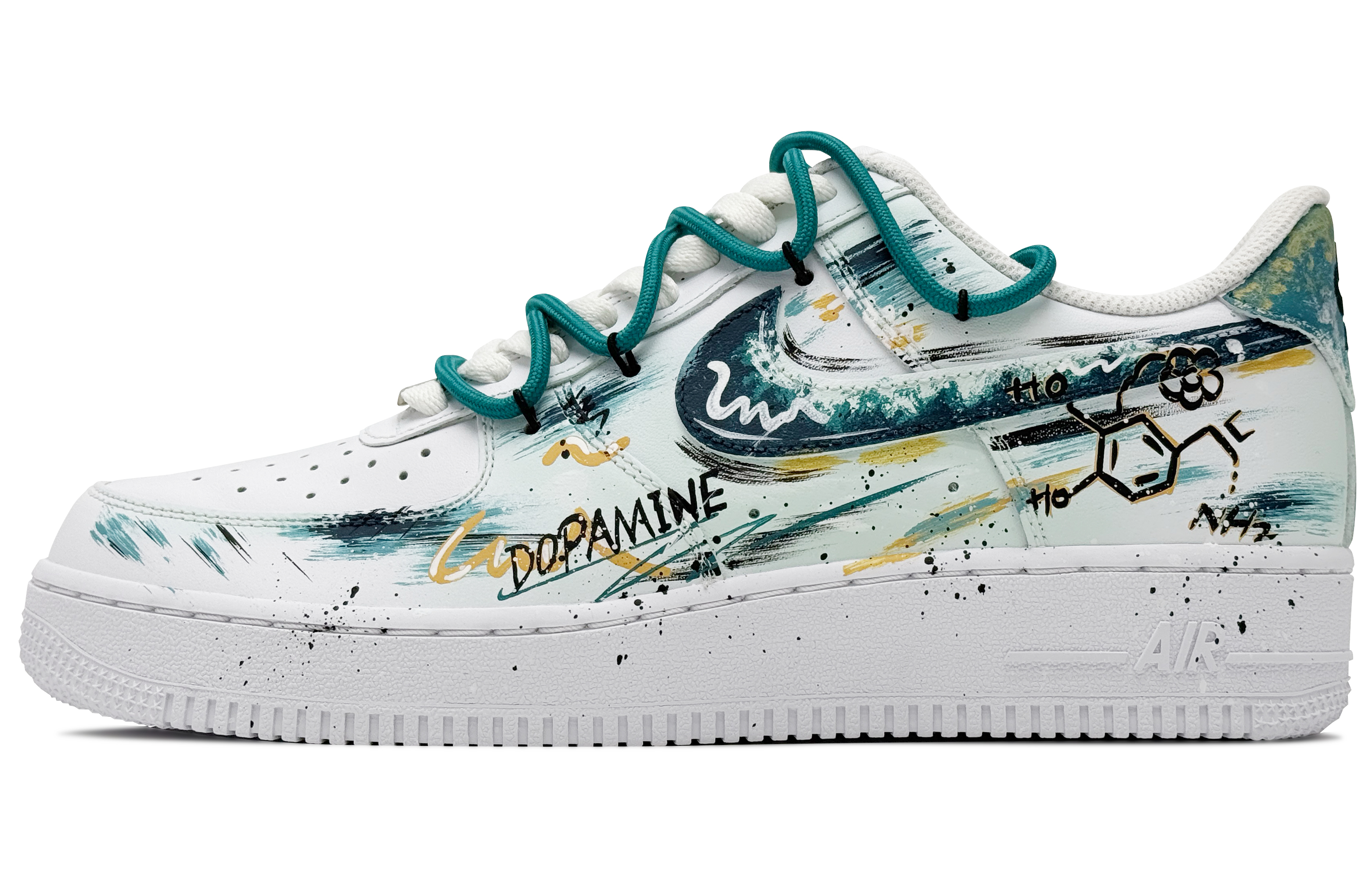 

Nike Кроссовки Air Force 1 для скейтбординга, износостойкие, белые, зеленые, мужские