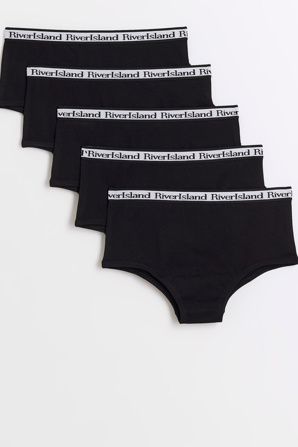 

Трусы хипстеры для девочек, 100% хлопок, 5 шт в упаковке River Island, черный