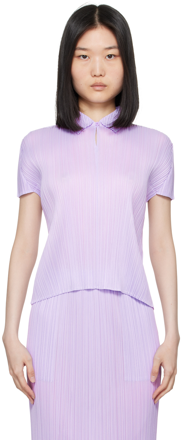 

Фиолетовый ежемесячный цвет поло в апреле PLEATS PLEASE ISSEY MIYAKE