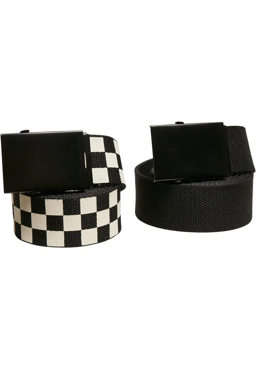 

Набедренный ремень URBAN CLASSICS " Urban Classics Unisex Check And Solid Canvas Belt Belt, 2 шт.", черно-белый