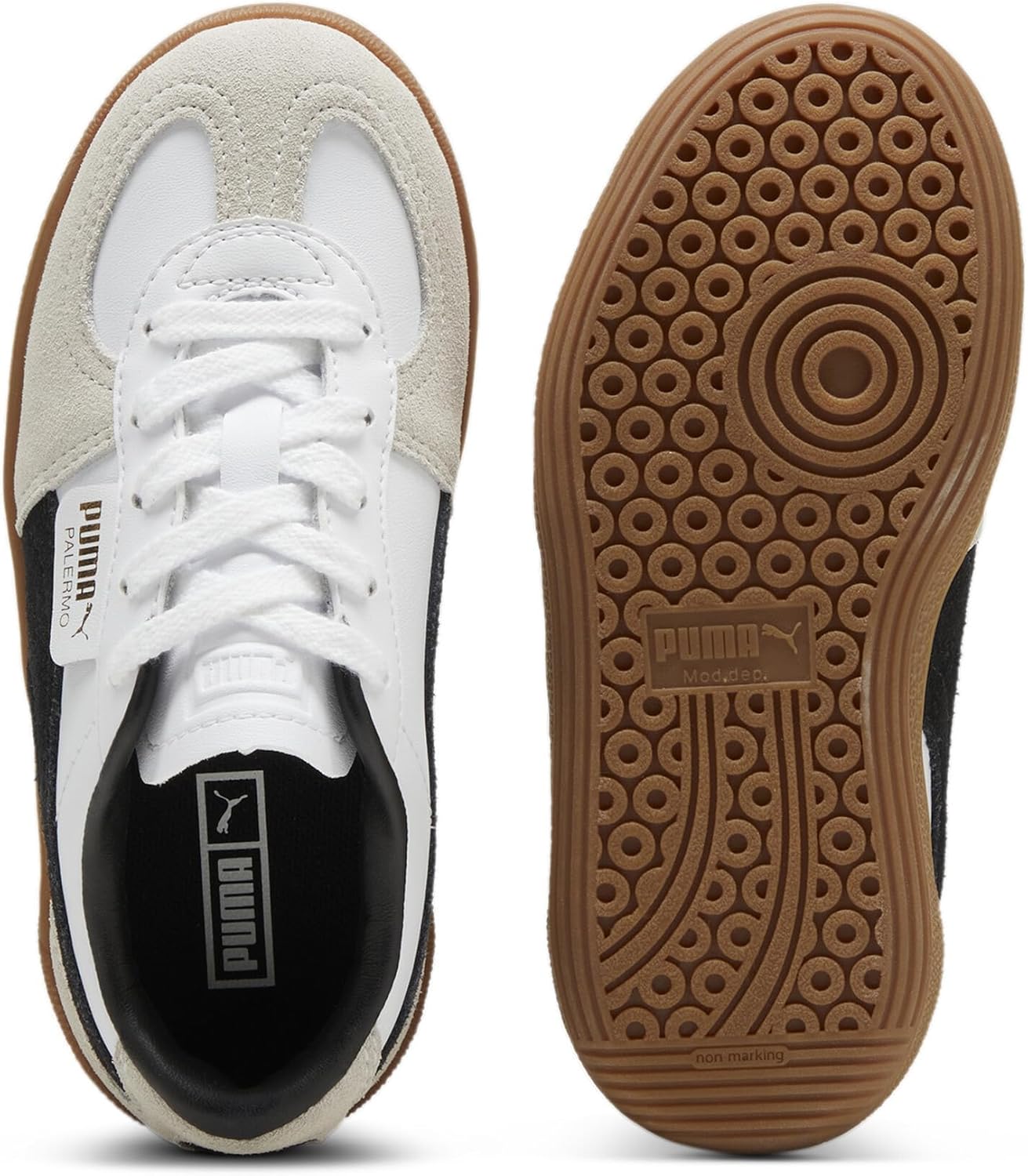 Детские кроссовки Puma Unisex-Child Palermo (для малышей), черный/серый — фото 2