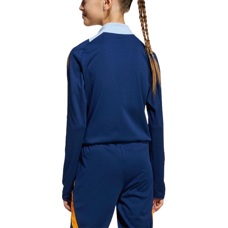 Футболка школьная Adidas, темно-синий/темно-оранжевый желтый/глянцевый синий — фото 3
