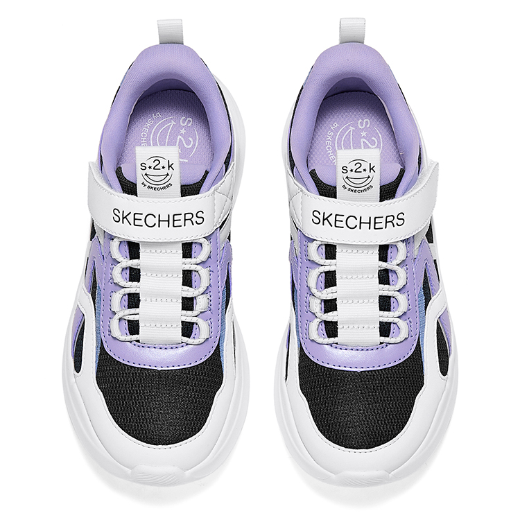 Низкие кроссовки для девочек SKECHERS GIRLS для детей Skechers Kids, белый/черный/фиолетовый — фото 4
