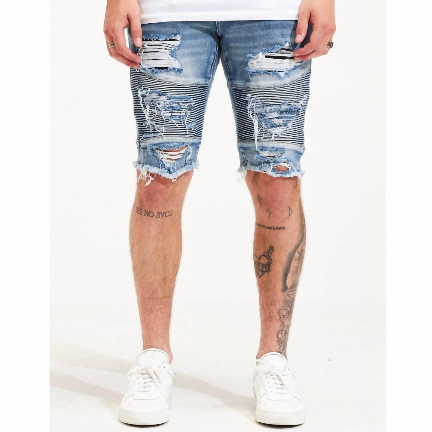 

Потертые шорты Ursus в цвете Stonewash EMBELLISH
