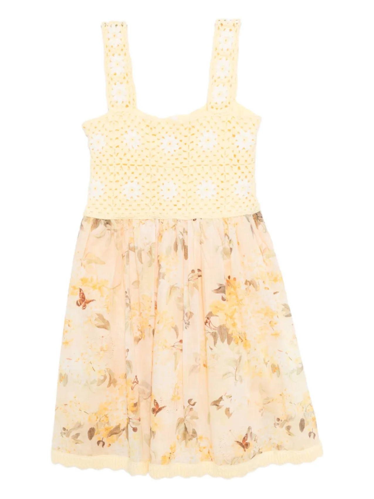 

ZIMMERMANN Kids каскадное платье крючком, желтый