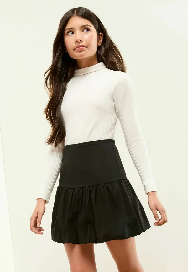 Юбка-паффбол Regular fit rib poplin, Lipsy, черный