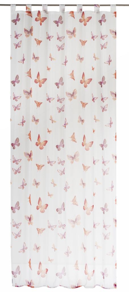 

Штора-петля Elbersdrucke Mariposa 04 бело-оранжевая 255x140 см, белый