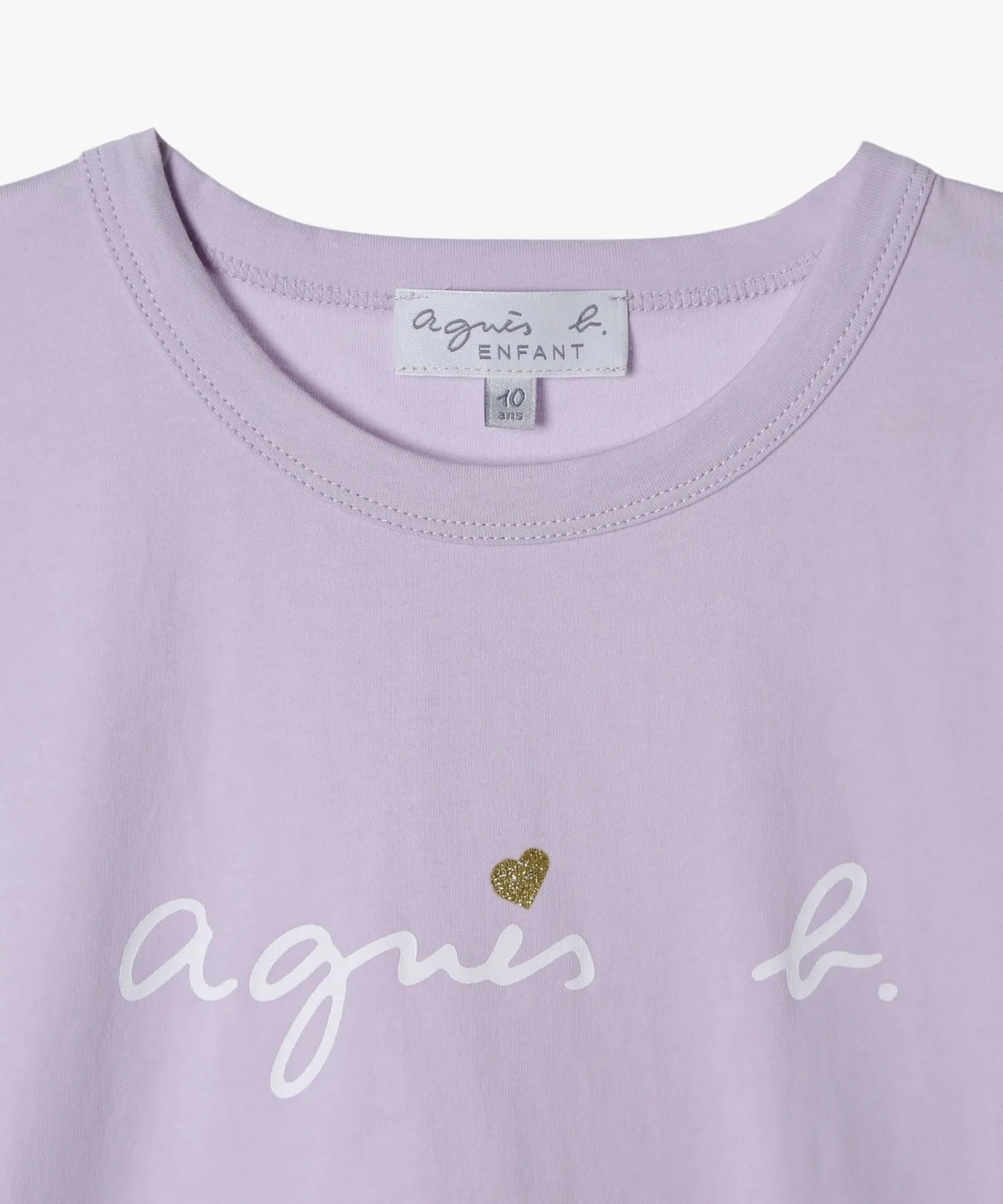 Детская футболка с коротким рукавом agnes b. с принтом логотипа и сердца — фото 3