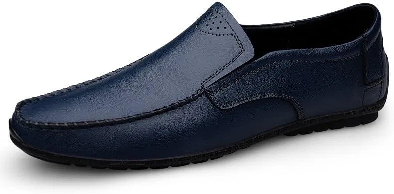Лоферы мужские, кожаные, Loafers Shoes, синие SayfuR — фото 3