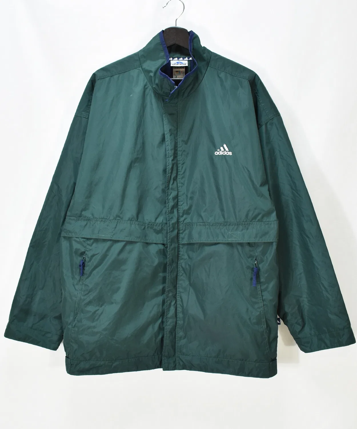 Винтажная куртка adidas Full Zip нейлоновая зелёная