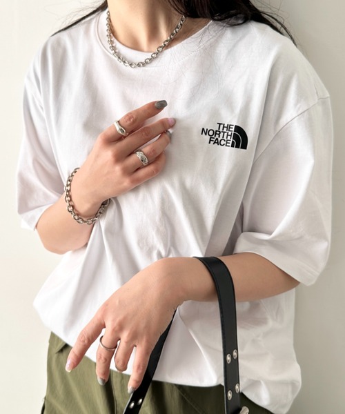 

Футболка хлопковая с коротким рукавом, с логотипом THE NORTH FACE, белый