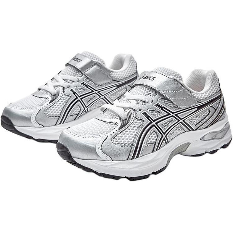 Кроссовки для бега для детей от 3 до 7 лет. ASICS, серебряный/белый/черный — фото 2