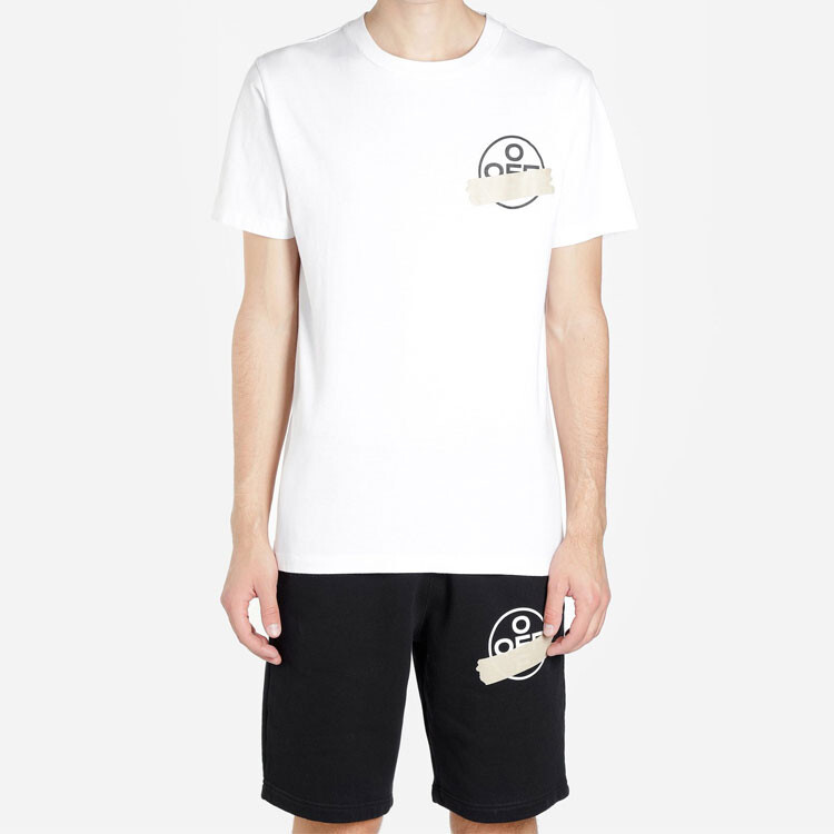 Футболка Slim Fit Tape Arrows белая/бежевая Off-White — фото 3