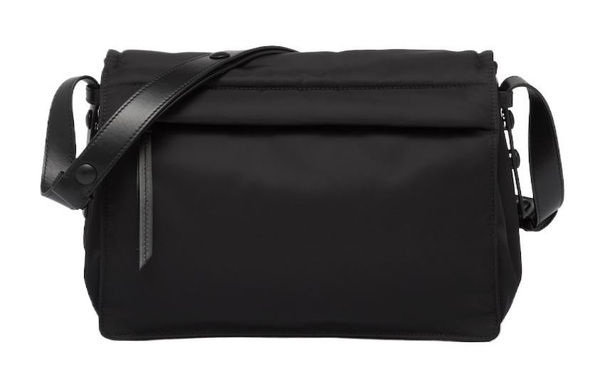 PRADA Сумка-мессенджер Re Nylon Re Nylon Recycled Nylon с кожаными деталями, кроссбоди, через плечо, средний размер, женская, черная — фото 4