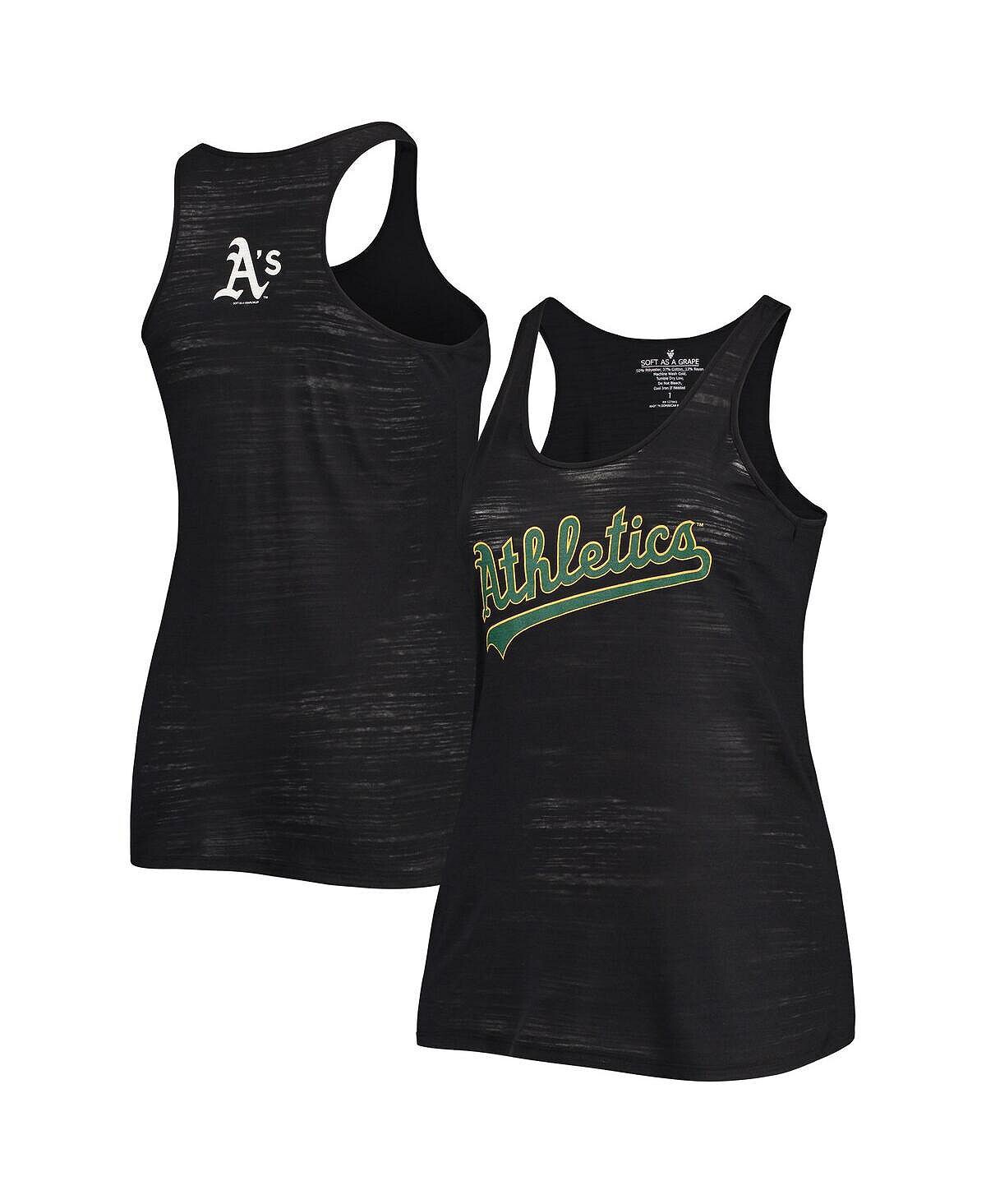 

Женская черная майка больших размеров Oakland Athletics Swing for the Fences Tri-Blend Racerback Soft As A Grape, черный
