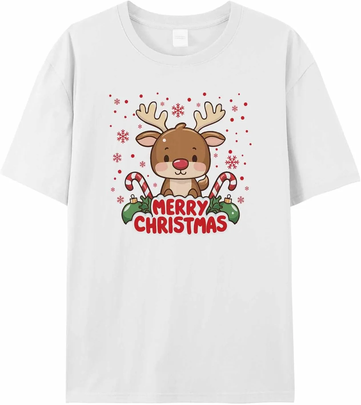 

Мужская футболка с оленями и снежинками Merry Christmas jdudh