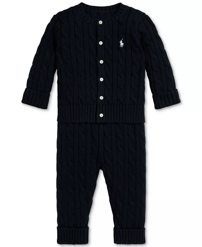 

Комплект из свитера, кардигана и брюк для мальчика Polo Ralph Lauren, синий