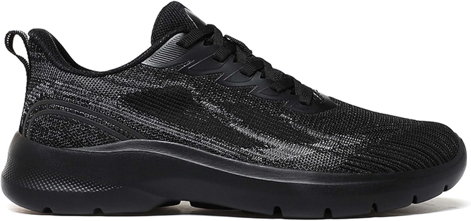 

Мужские дышащие кроссовки из сетки с нескользящей подошвой, противоскользящие легкие большие спортивные туфли для бега, прогулок и походов Generic, черный