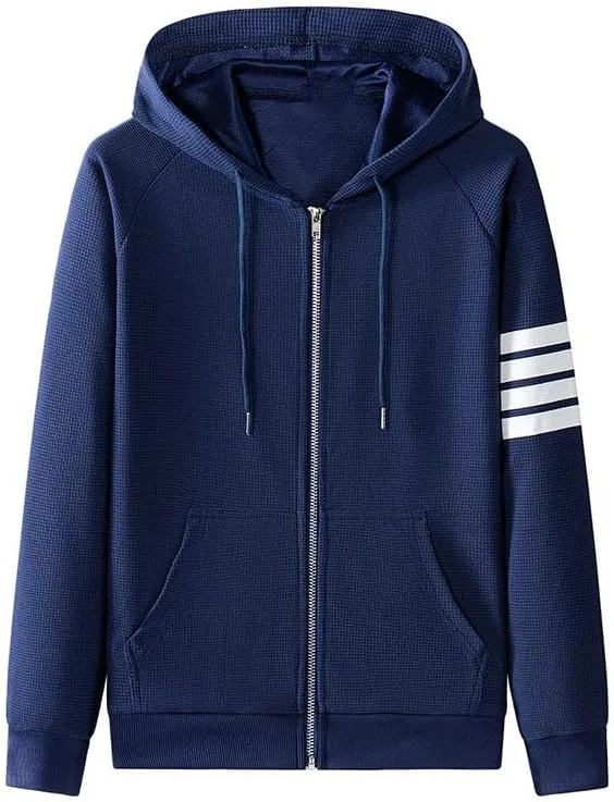 

Мужская худи с жаккардовым узором в клетку, на молнии, slim fit LUORUAN