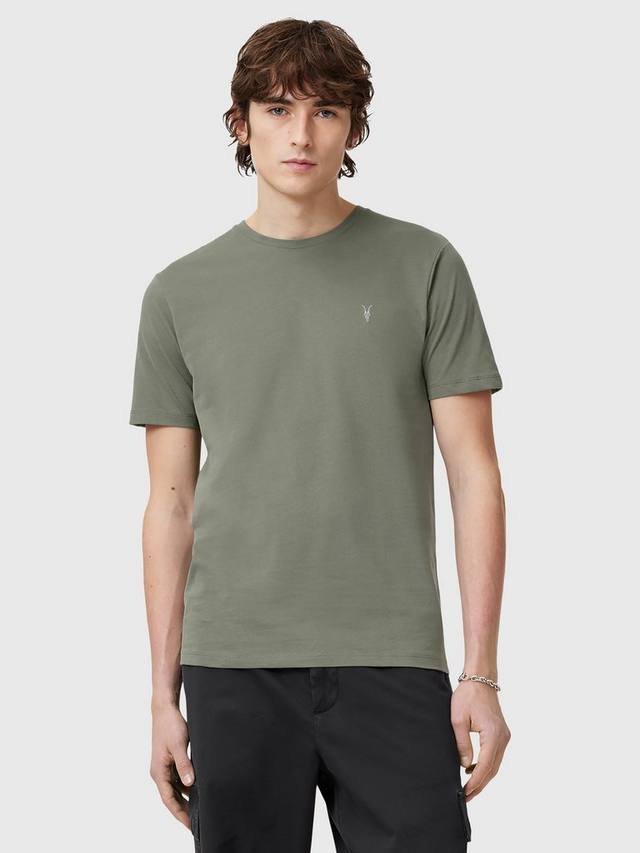 

Тонизирующая футболка slim fit с круглым вырезом из органического хлопка AllSaints, зеленый/разноцветный