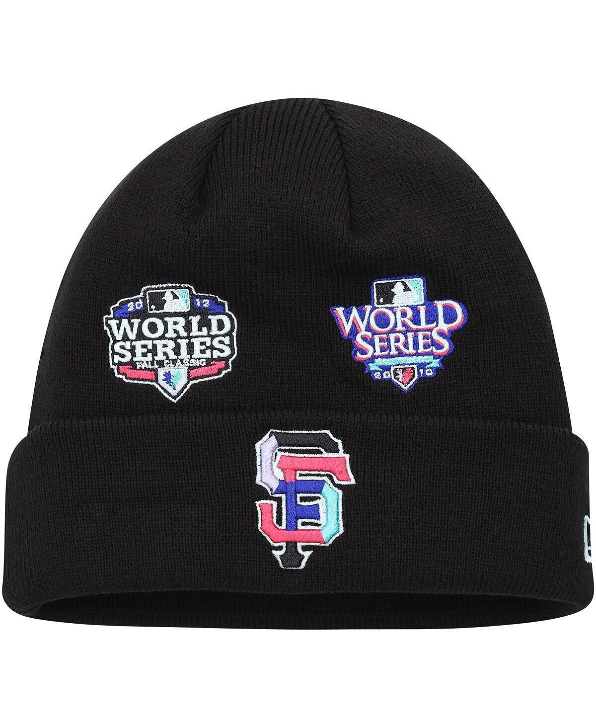 

Мужская черная вязаная шапка San Francisco Giants Polar Lights с манжетами New Era