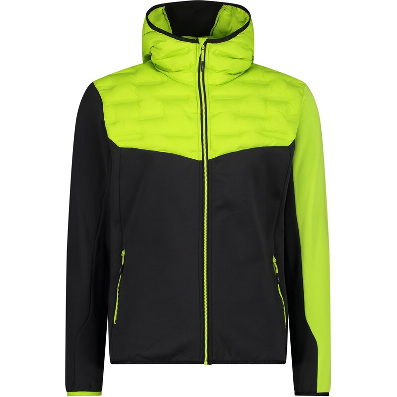 

Толстовка с капюшоном, мужская гибридная куртка с фиксированным капюшоном Cmp, цвет nero-acido